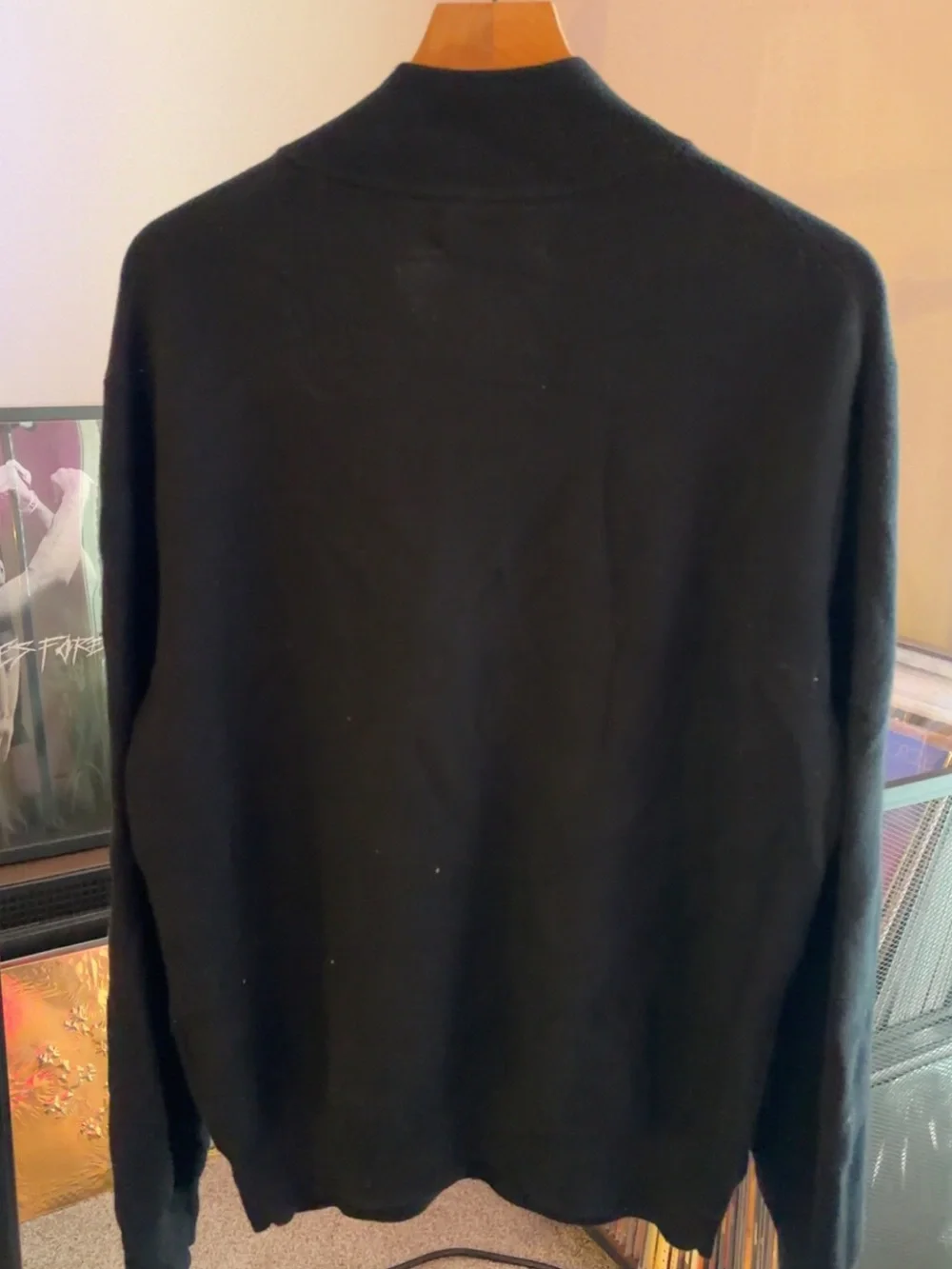 Ralph Lauren Black Half-Zip Sweater with Red Pony
